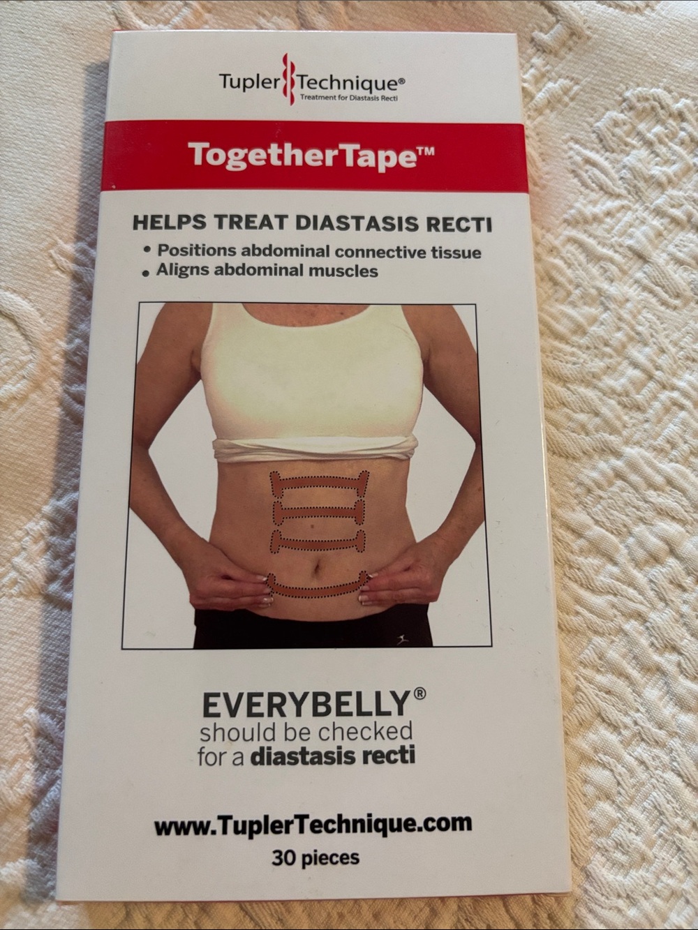 TogetherTape Diastasis Support Tape by — White/Red